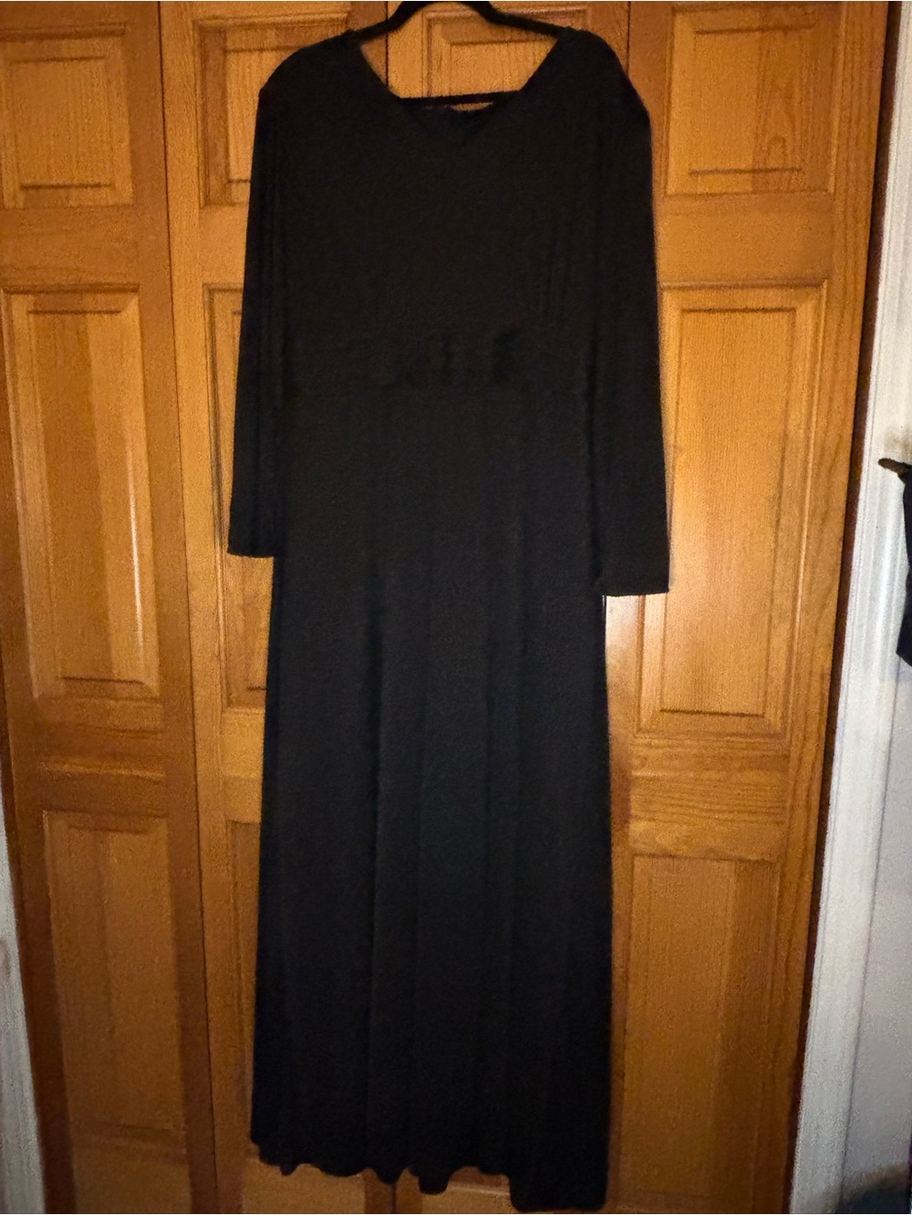 Alyssa - Women's Black Long Sleeve Maxi Dress - Classic Elegant Fit